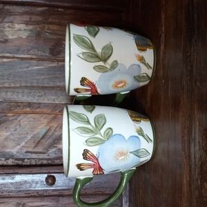 Pfaltzgraff Butterfly and Flower Mugs